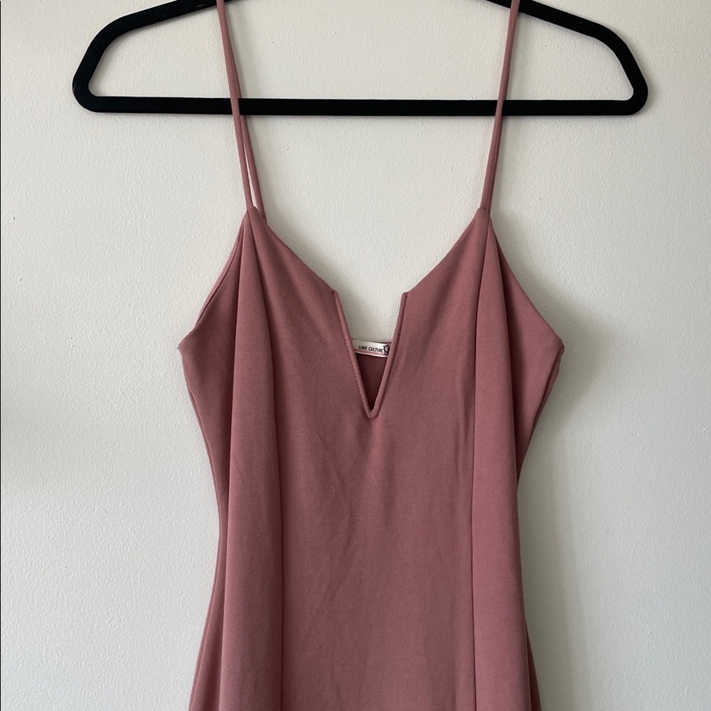 Love Culture|Deep Plunge Soft Girl Bodycon Midi Dress|Medium|Like New - Picture 2 of 6